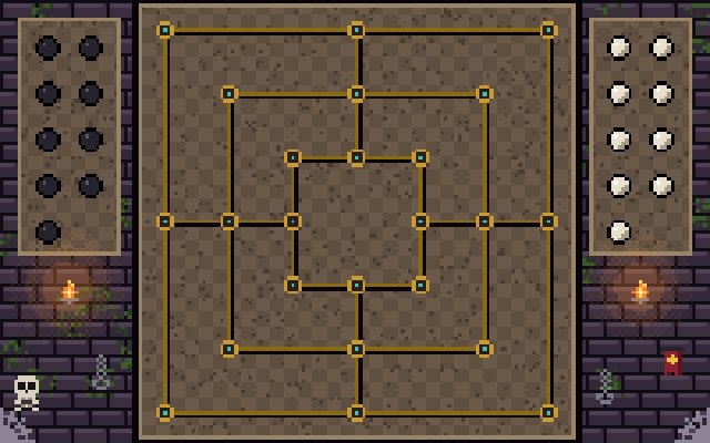 Trial of Strategy: a Nine Men's Morris board